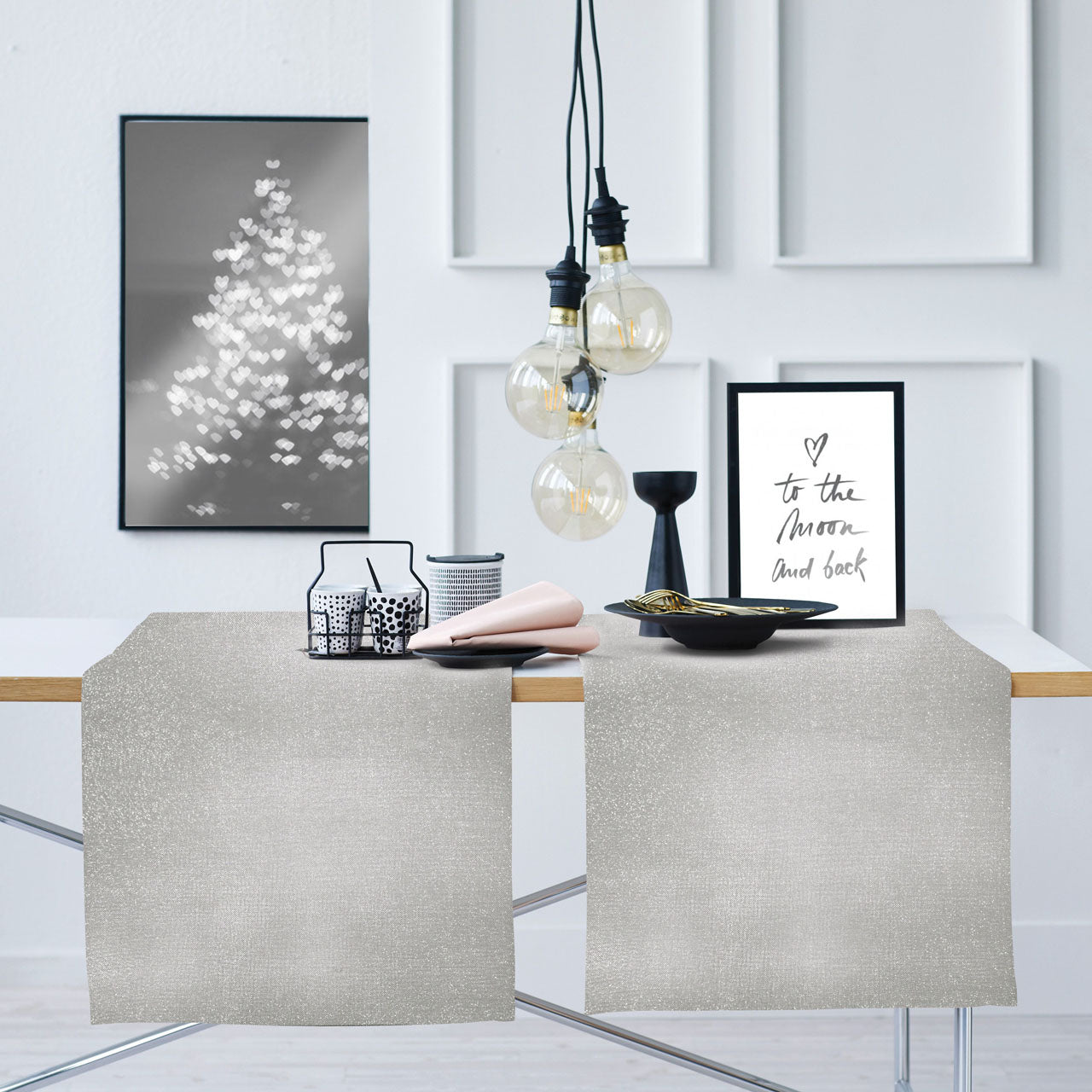 APELT Läufer Kunstleder mit Glitzer