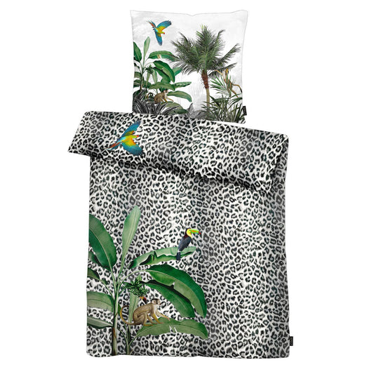 APELT Jungle Bettwäsche Baumwoll-Satin Dschungel und Tiere