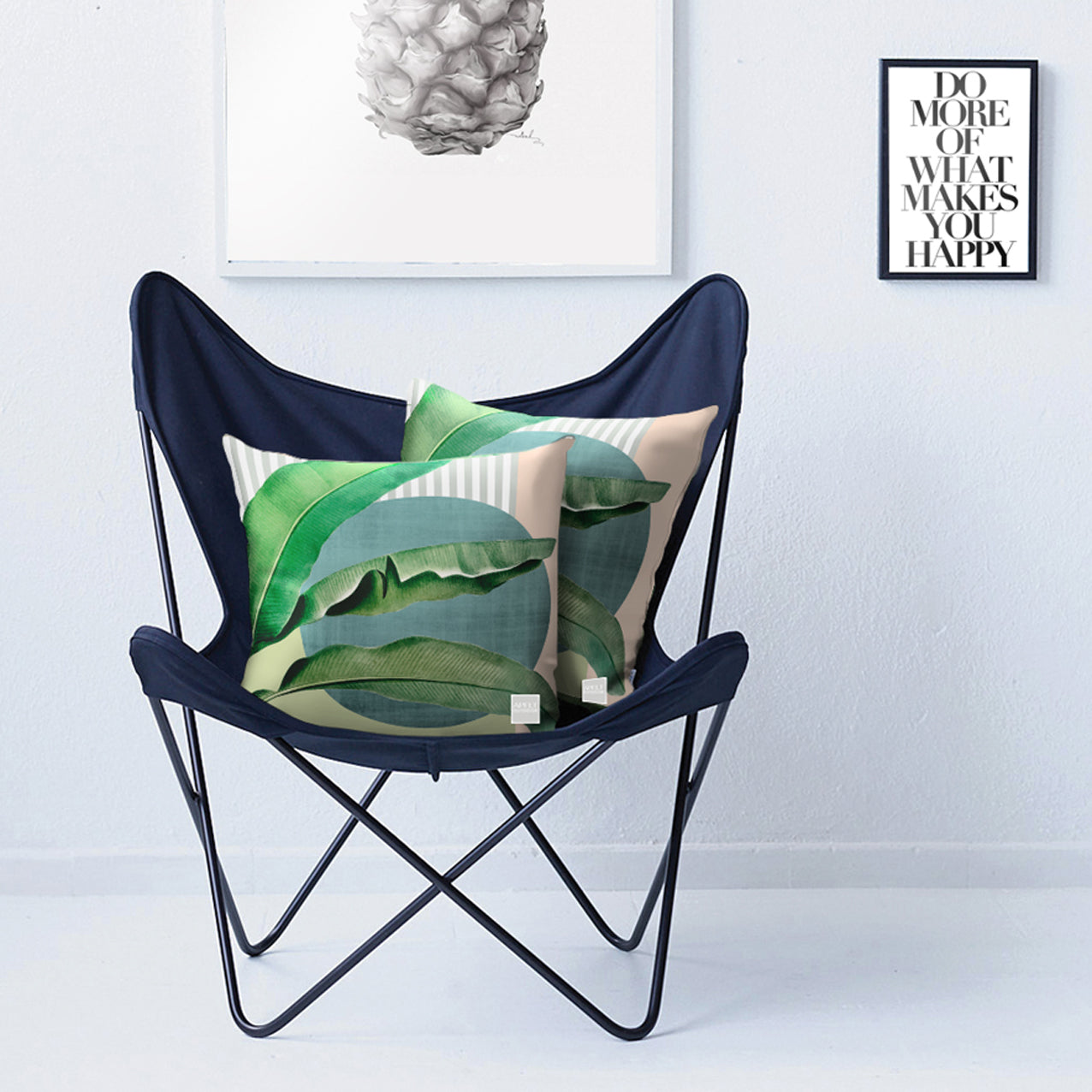 APELT 3990 Kissenbezug Outdoor Exotische Blätter handgemalt