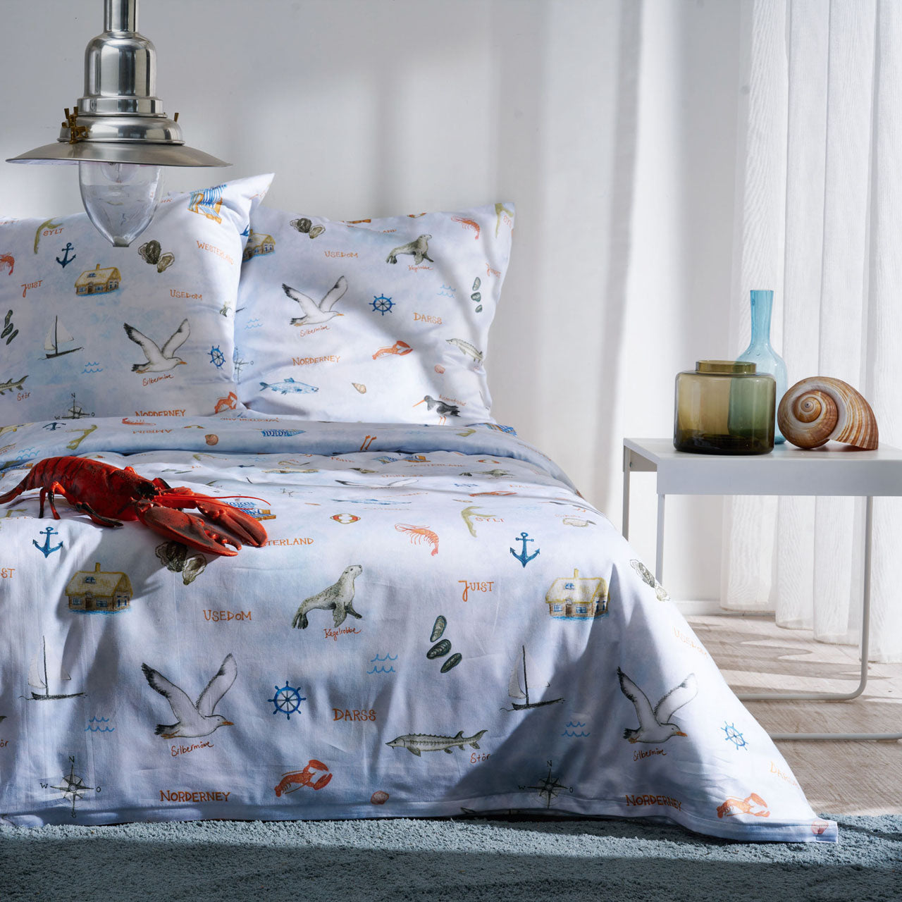 APELT Kyst Bettwäsche Baumwoll-Satin aquarellierte Lieblingsinsel