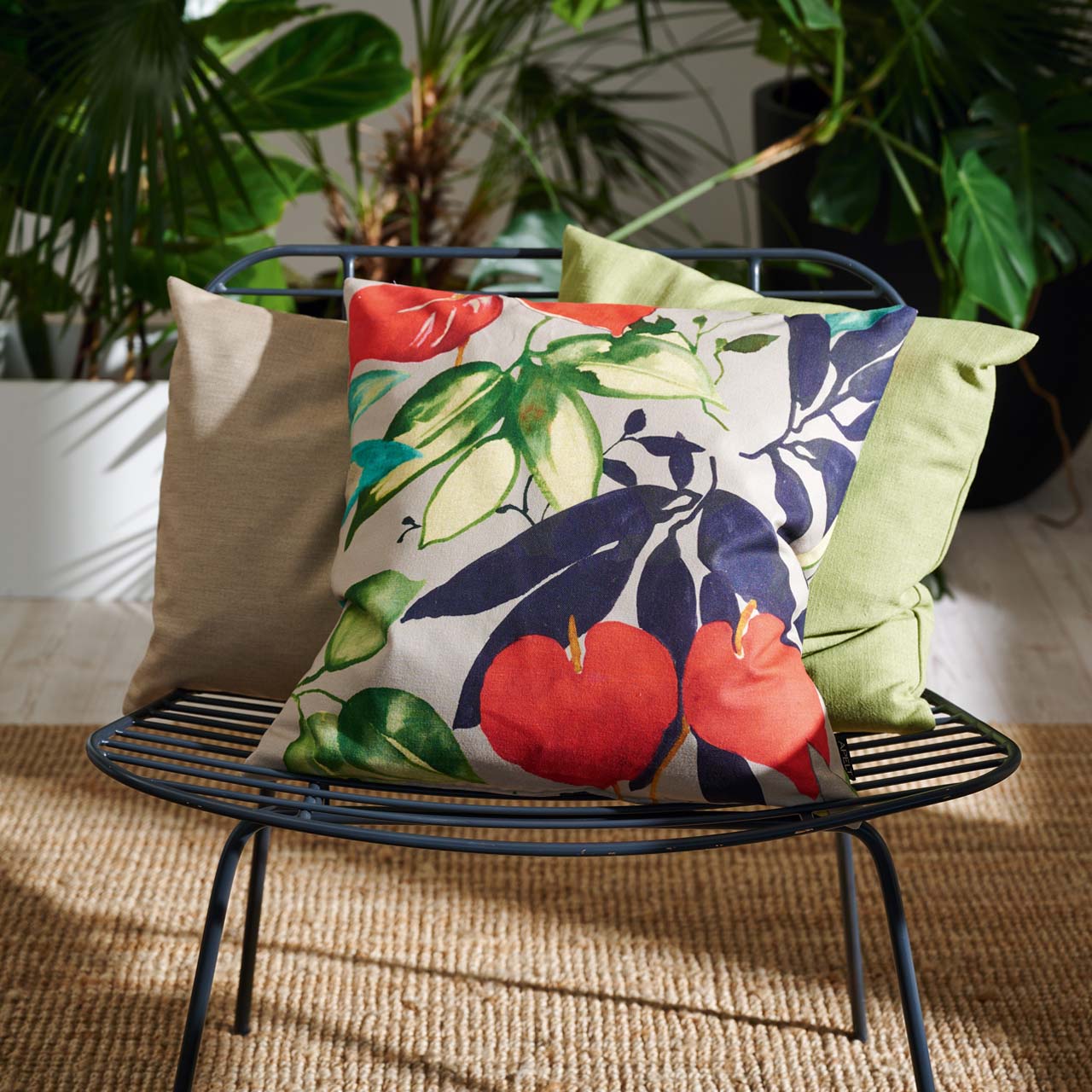 APELT Letizia Kissenbezug exotische Blätter und Blüten