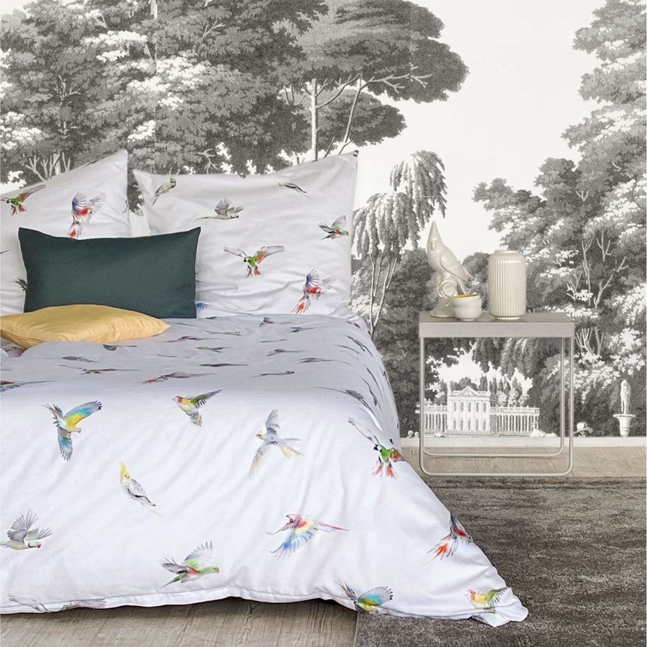 APELT Lola Bettwäsche Baumwoll-Satin Papagei als all over