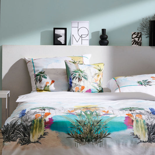 APELT Miami Bettwäsche Baumwoll-Satin schicker Großstadt-Dschungelgarten