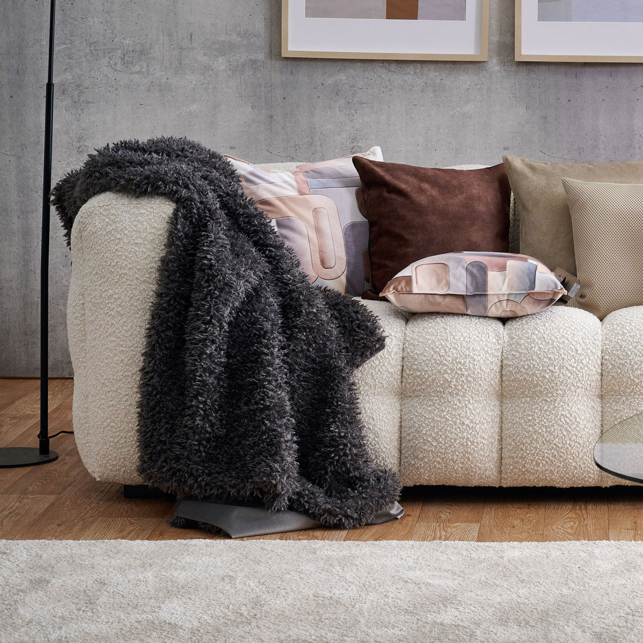 APELT Missouri Plaid fake-fur Wuschelfell