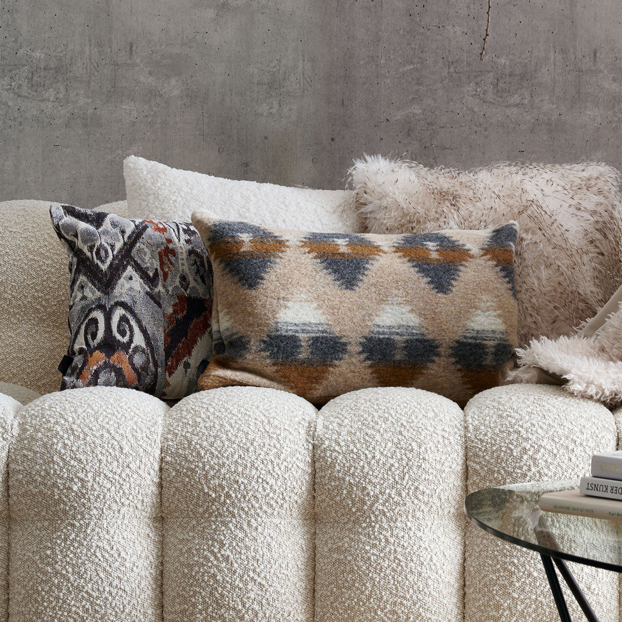 APELT Montana Kissenbezug aus weichem Velours mit kuscheligem Fake-Fur-Teddyfell