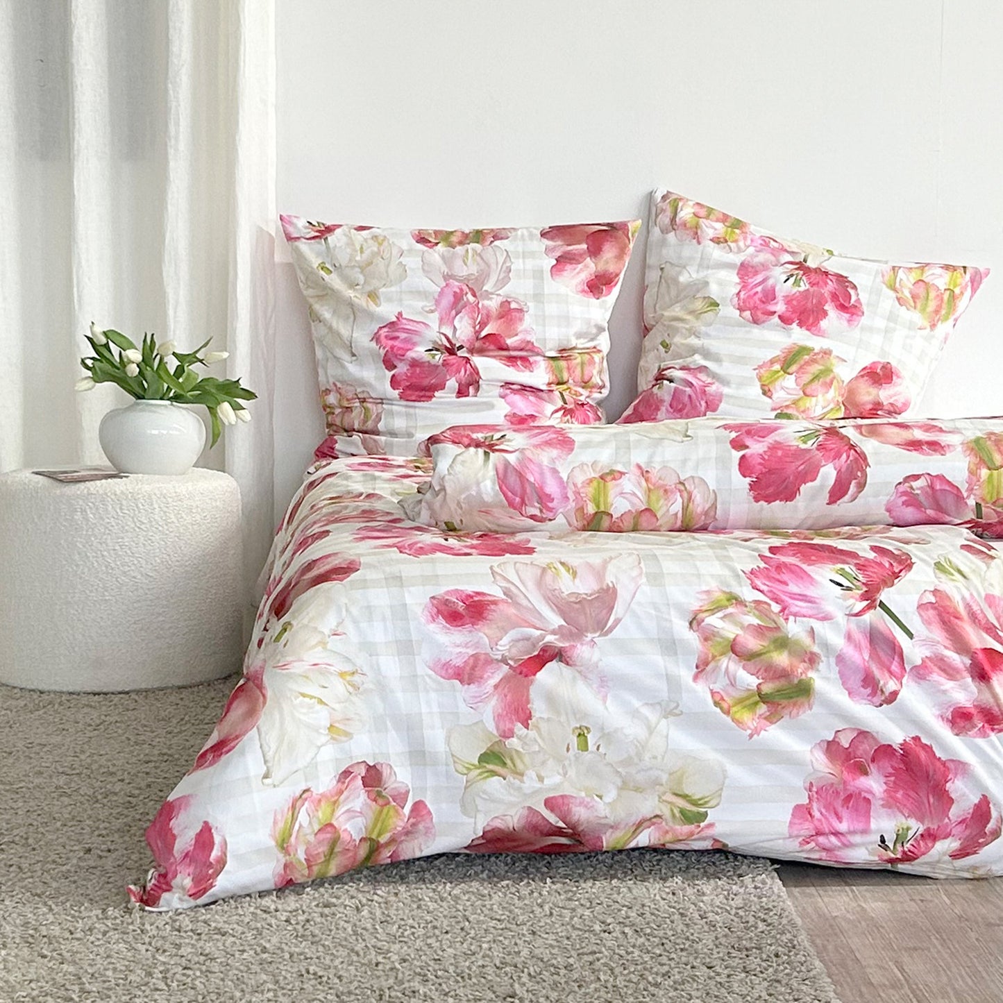 APELT Nelly Bettwäsche Baumwoll-Satin Tulpen Aquarell