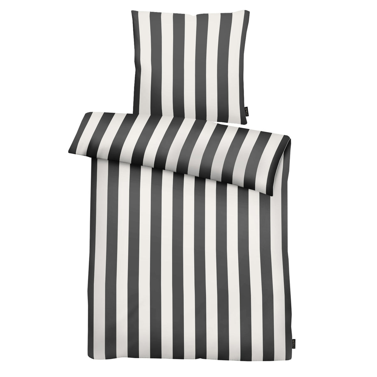 APELT Pepe Bettwäsche Baumwoll-Satin Streifendesign mit  Weihnachtszebra & Geschenke-Aufbau