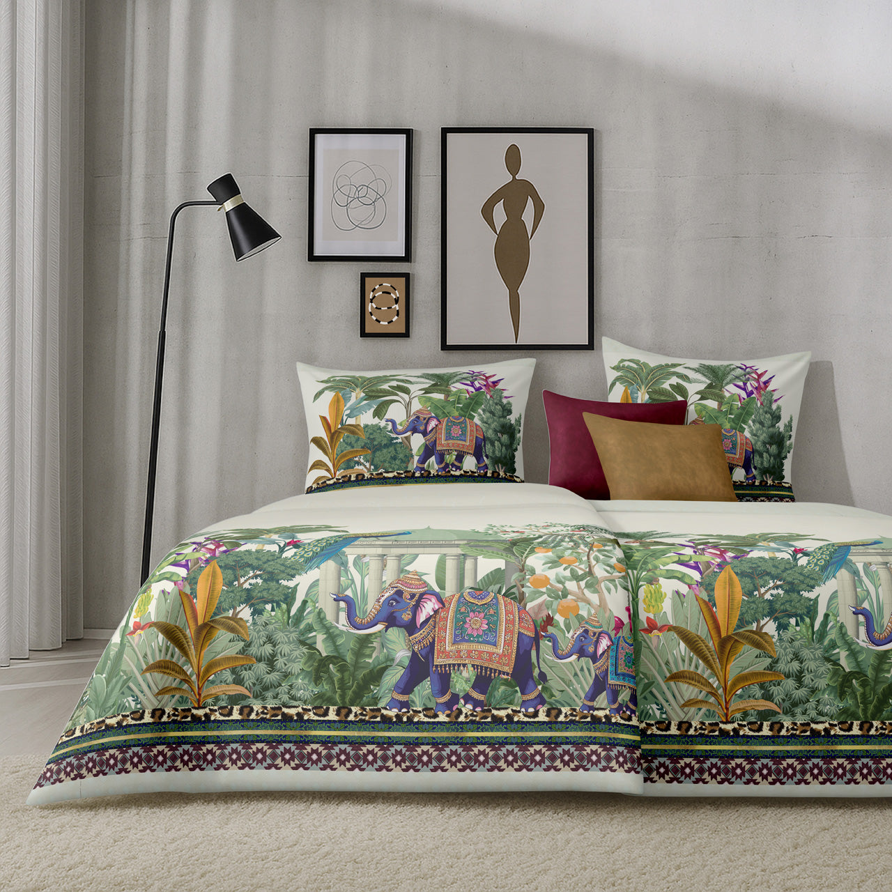 APELT Karma Bettwäsche Baumwoll-Satin Fernöstliches Dschungelpanorama