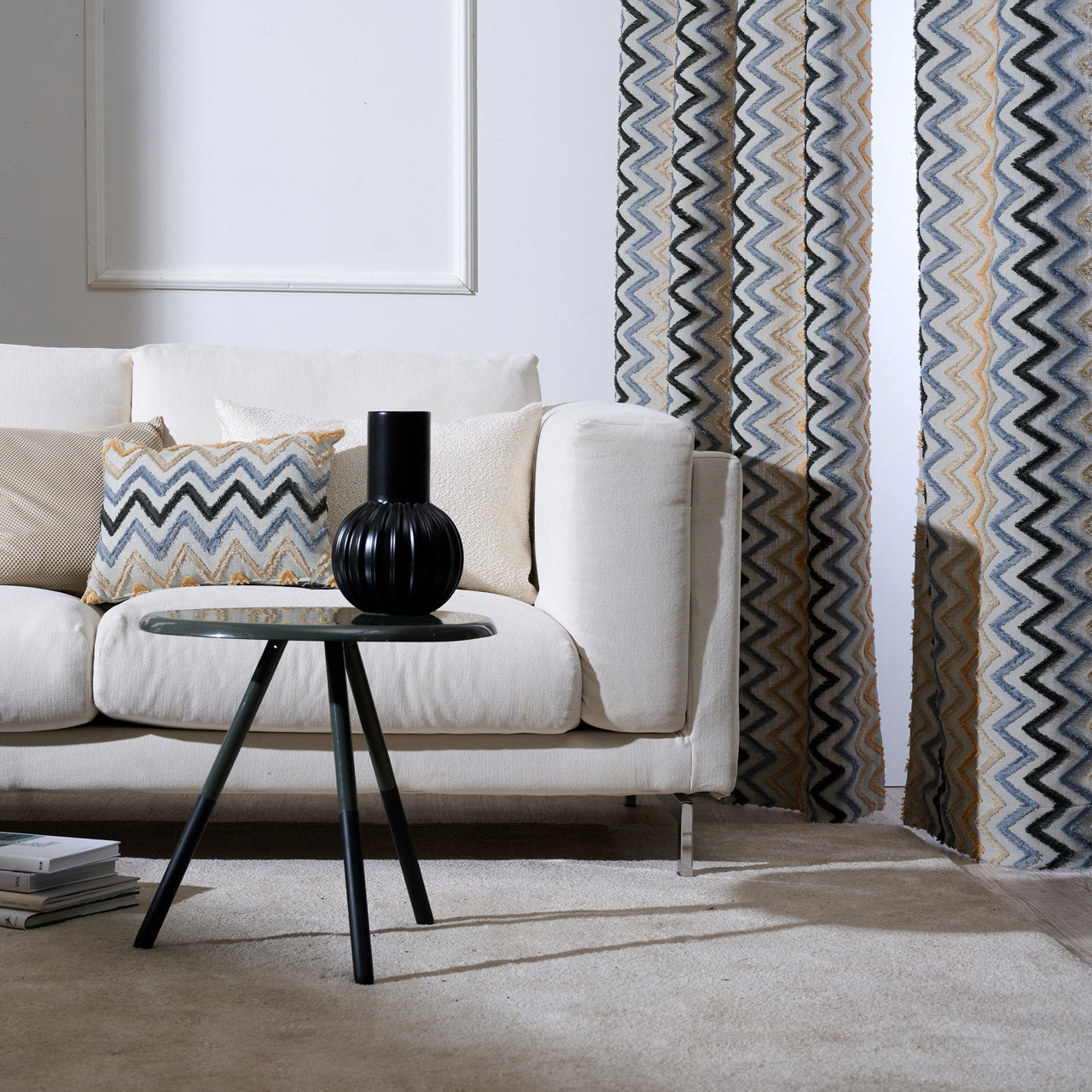 APELT Ravenna Kissen Zick Zack Motiv