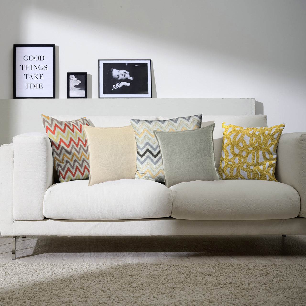 APELT Ravenna Kissen Zick Zack Motiv