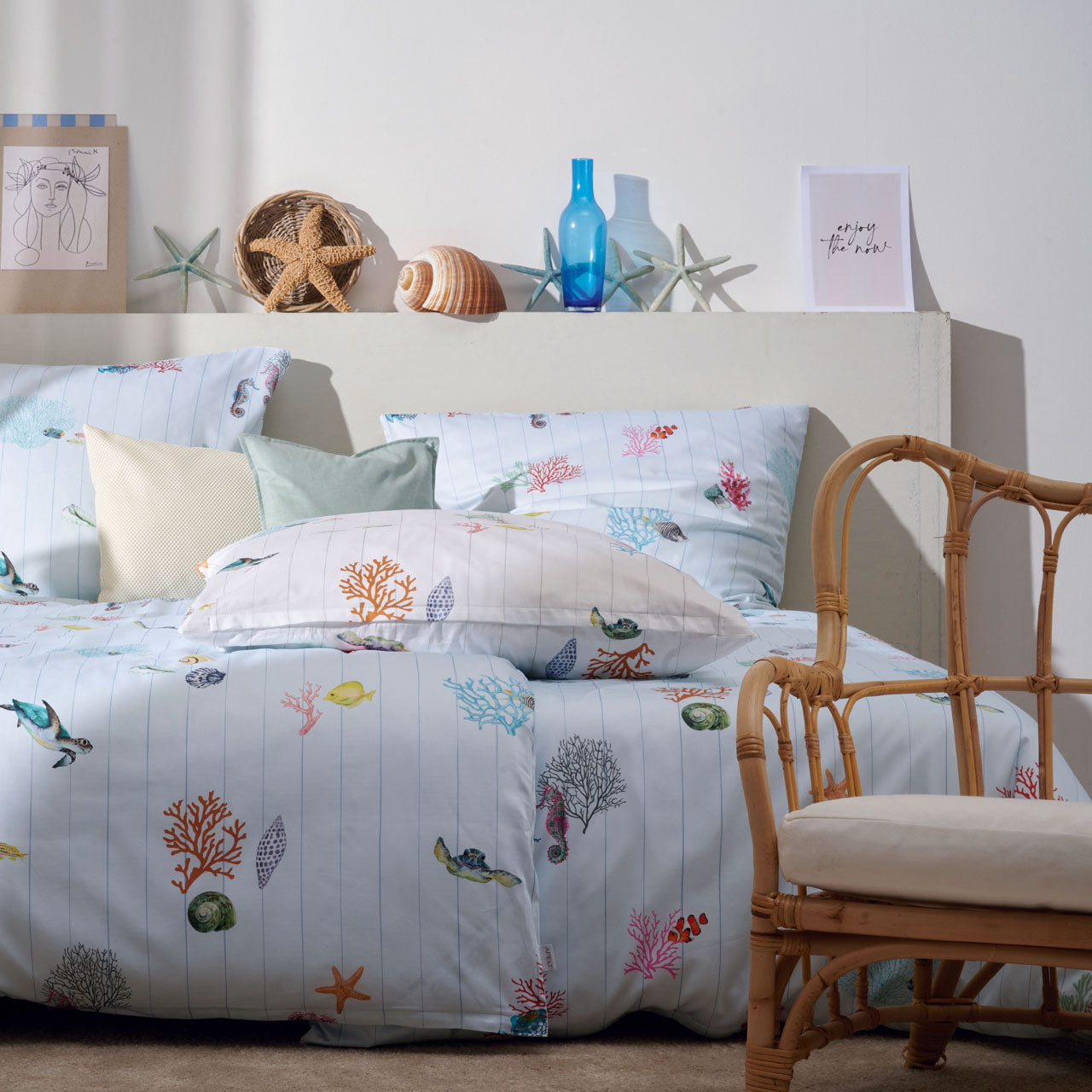 APELT Reef Bettwäsche Baumwoll-Satin Meer und seine Bewohner