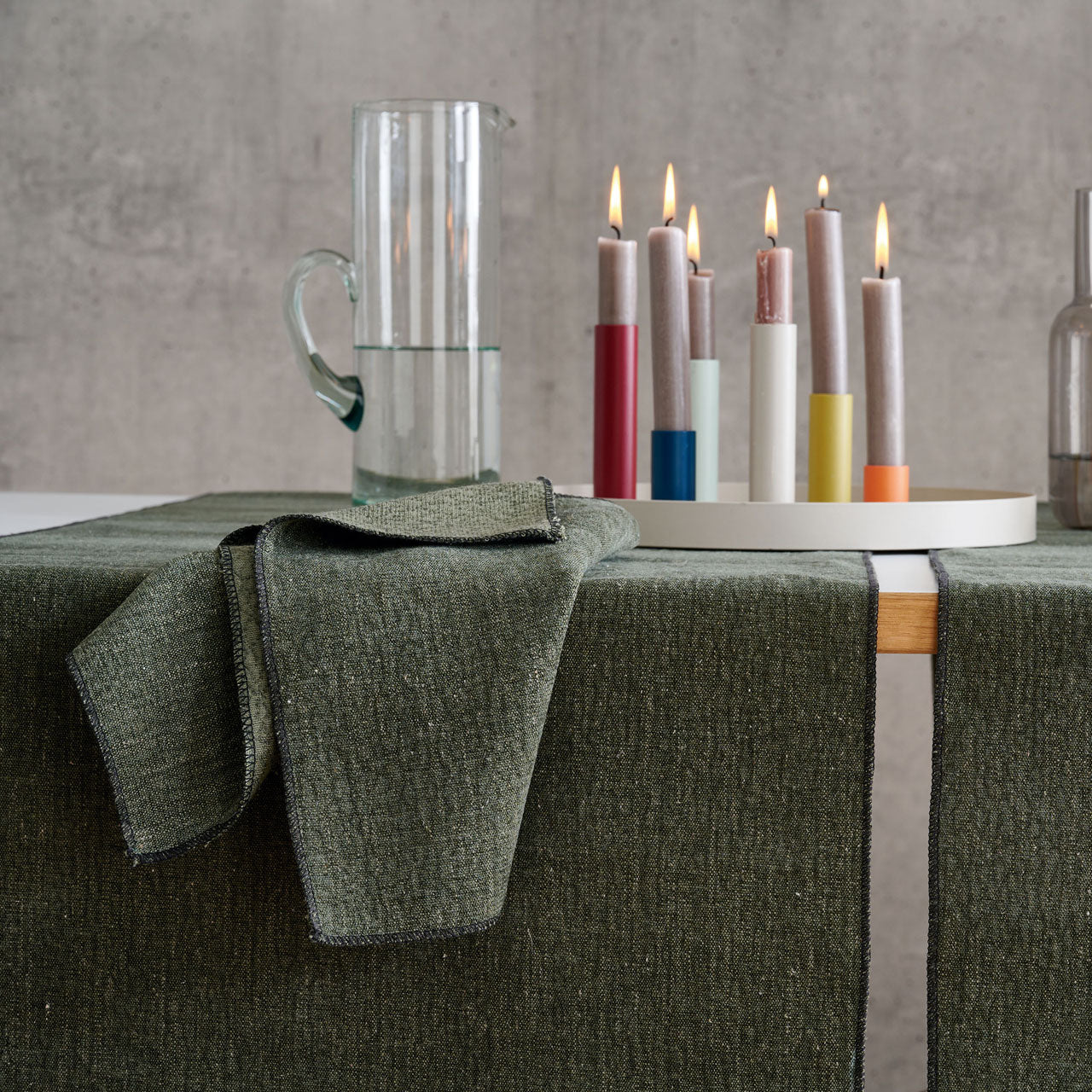 APELT Stone Läufer Struktur-Uni mit Kettelrand