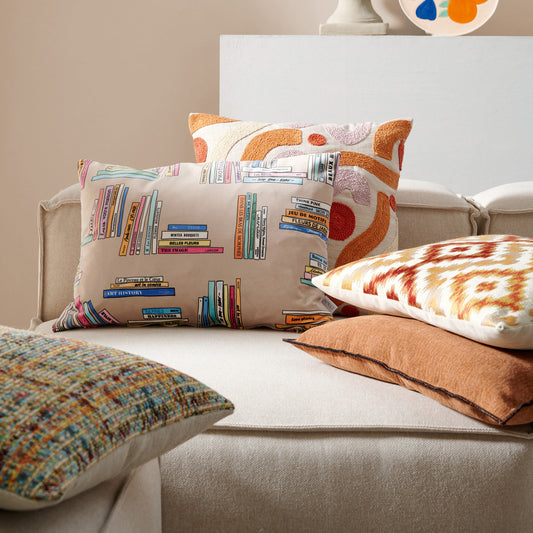 APELT Stone Kissen Struktur-Uni mit Kettelrand