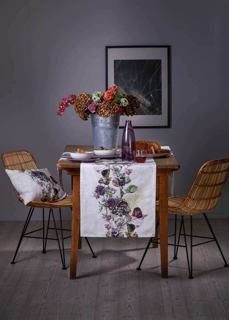 APELT 2714 Kissenbezug Herbstblumen Blütenmotiv Baumwolle