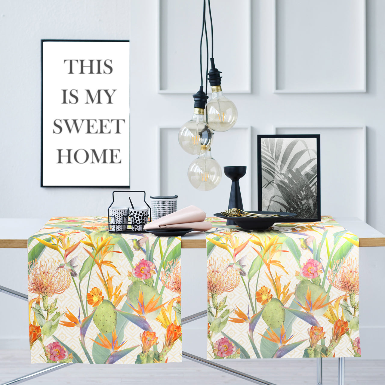 APELT 6522 Tischläufer Exotische Blüten und Pflanzen