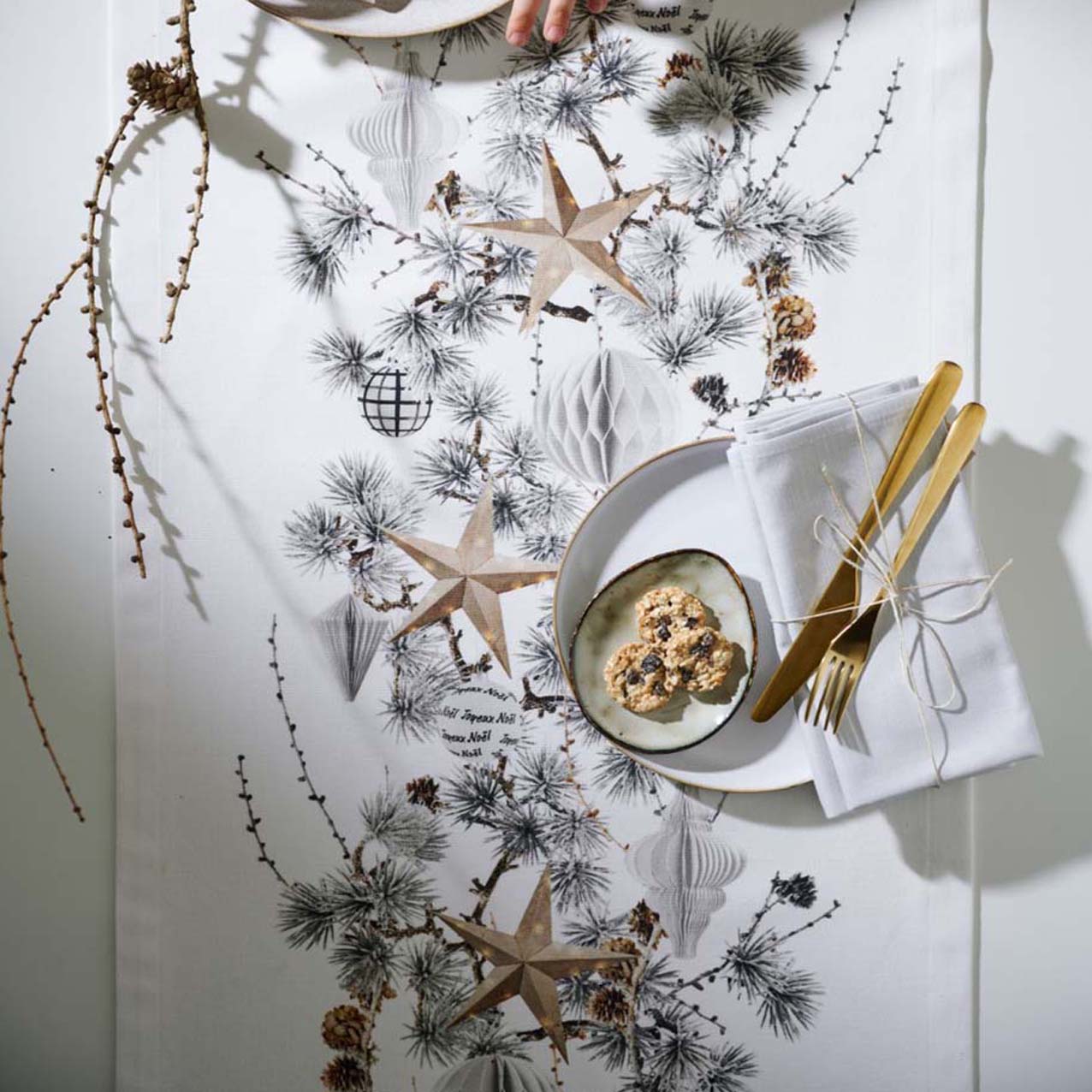 APELT 4641 Kissenbezug Weihnachtsgirlandenmotiv